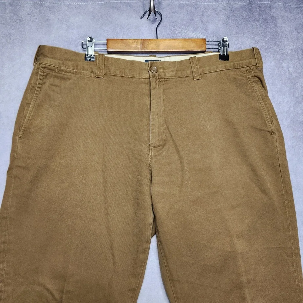 J Crew The Sutton Flannel Lined Khaki Chino Pants Mens 38x32 Brown Plaid Lining